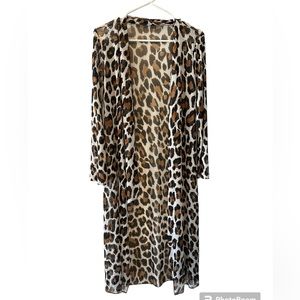 Mesh Long Animal Print Cardigan size Medium. Lightweight. Fall